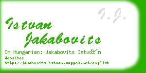 istvan jakabovits business card